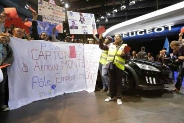 Salonul auto de la Paris, sub asaltul oamenilor muncii